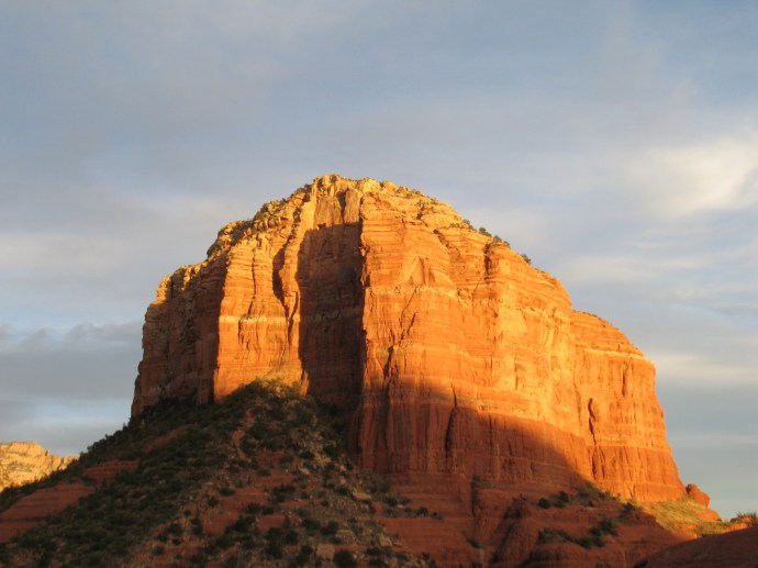 Courthouse Rock with the lights turned on.