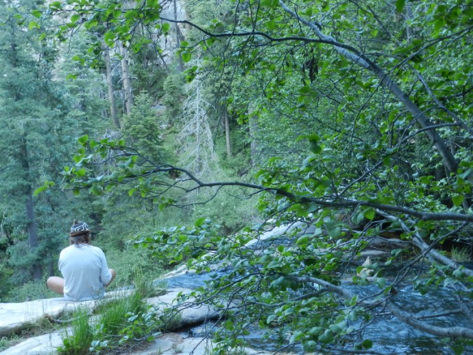 Meditation, just before dusk, with clothes.